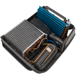 Cavu Rv Rooftop Ac Repair Exposed rooftop rv ac system showing condenser and evaporator—used by cavu rv to diagnose and repair cooling issues in greenville sc.